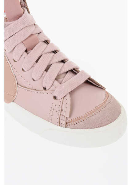 Sacouri Nike Textured Leather Blazer Mid 77 Jumbo High-Top Sneakers With Pink Femei (BM 18687076) 4