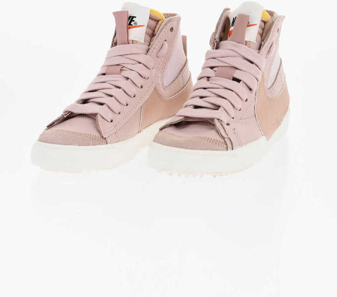 Sacouri Nike Textured Leather Blazer Mid 77 Jumbo High-Top Sneakers With Pink Femei (BM 18687076) 1