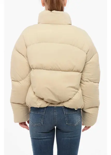 Geci de iarna Bacon Hoodless New Order Down Jacket With Hidden Closure Beige Femei (BM 18687094) 2