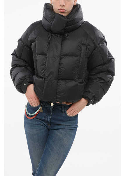 Geci de iarna Bacon Crop Puffa Ring Down Jacket With Hidden Closure Black Femei (BM 18687190) 1
