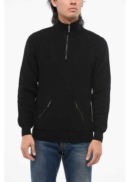 Bluze de trening Moorer Wool Cloud Pullover With Kangaroo Pocket Black Barbati (BM 18687193) 1