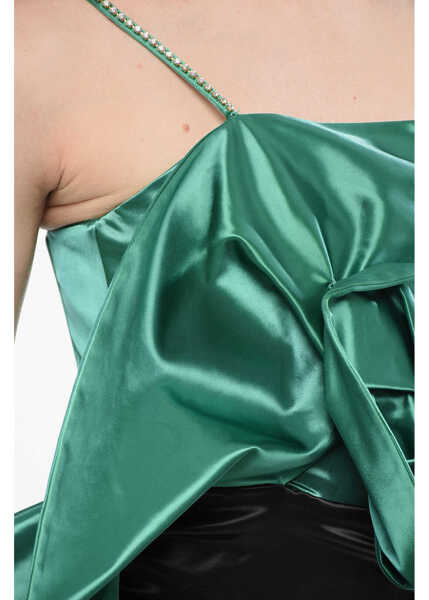 Rochii elegante Elisabetta Franchi Draped Trompe Loiel Dress Green Femei (BM 18687211) 3