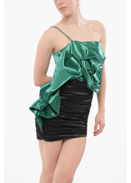 Rochii elegante Elisabetta Franchi Draped Trompe Loiel Dress Green Femei (BM 18687211) 4