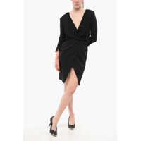 Rochii scurte Elisabetta Franchi 3/4-Sleeved Wrap Shirt Dress