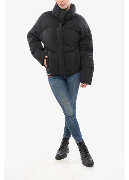 Geci de iarna Bacon Hoodless New Order Down Jacket With Hidden Closure Black Femei (BM 18687259) 4