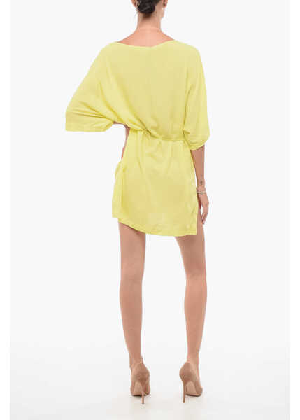 Tricouri DSQUARED2 Beachwear Printed Belted Beach Dress Yellow Femei (BM 18687262) 2