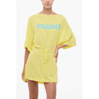 Tricouri DSQUARED2 Dama - Tricouri DSQUARED2 Beachwear Printed Belted Beach Dress Yellow Femei (BM 18687262) - B-mall.ro