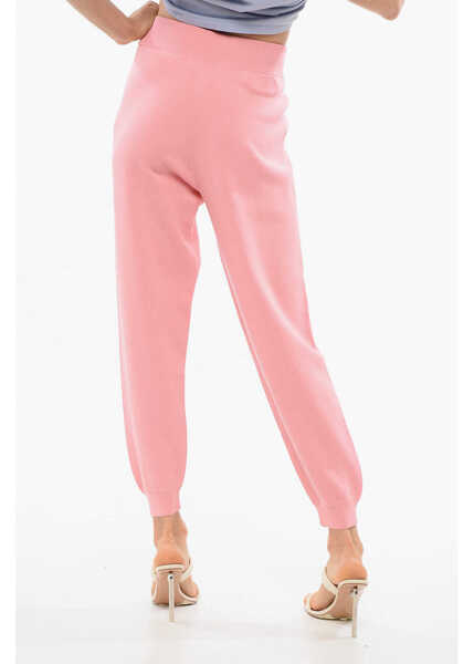 Pantaloni de trening Elisabetta Franchi Knitted Sweatpants With Cuffs Pink Femei (BM 18687280) 2