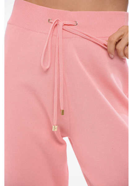 Pantaloni de trening Elisabetta Franchi Knitted Sweatpants With Cuffs Pink Femei (BM 18687280) 3