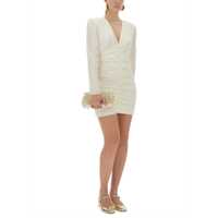Rochii ROTATE Birger Christensen Dama - Rochii casual ROTATE Birger Christensen Satin Gathered Mini Dress IVORY Femei (BM 18687385) - B-mall.ro