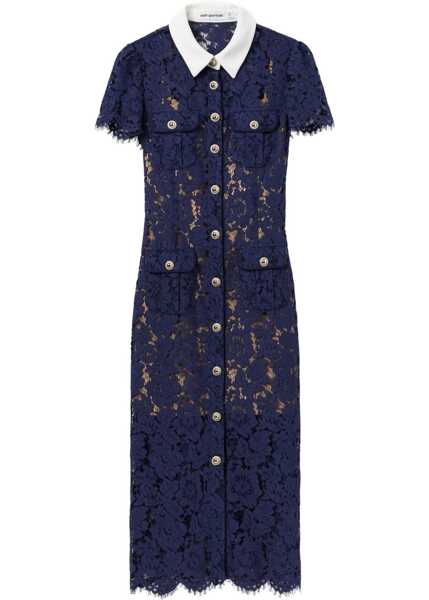 Rochii casual Self-Portrait Lace Midi Dress BLUE Femei (BM 18687421) 1