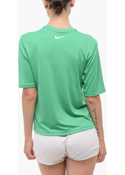 Tricouri Nike Swim Solid Color Dri-Fit Crew-Neck T-Shirt With Printed Logo Green Femei (BM 18687574) 2