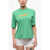 Nike Swim Solid Color Dri-Fit Crew-Neck T-Shirt With Printed Logo Green