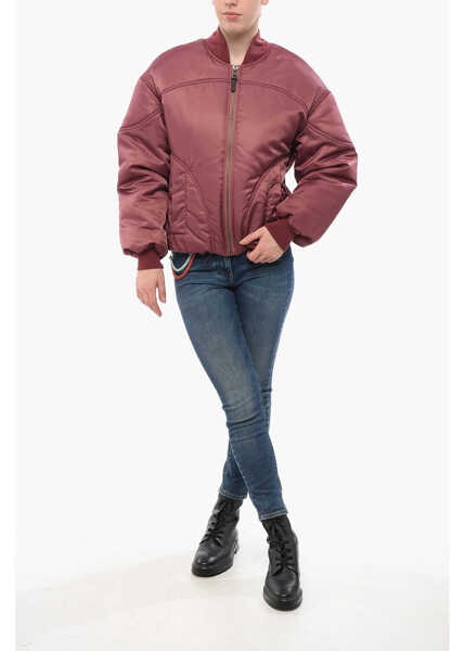 Bomber jacket Bacon Full-Zip Twill Padded Bomber Jacket Pink Femei (BM 18687580) 4