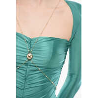 Body-uri Elisabetta Franchi Dama - Body-uri Elisabetta Franchi Lycra Bodysuit With Back Zip Green Femei (BM 18687583) - B-mall.ro