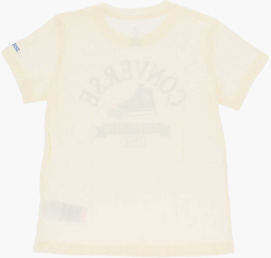 Tricouri Converse Printed Crew-Neck T-Shirt Beige Baieti (BM 18687595) 3
