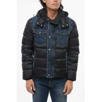 Geci de iarna Hooded Teve Down Jacket With Denim Details Barbati