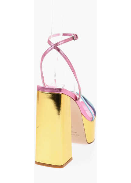 Sandale cu toc HAUS OF HONEY Metallic Leather Ankle Strap Sandals With Heel 14Cm Multicolor Femei (BM 18687604) 2