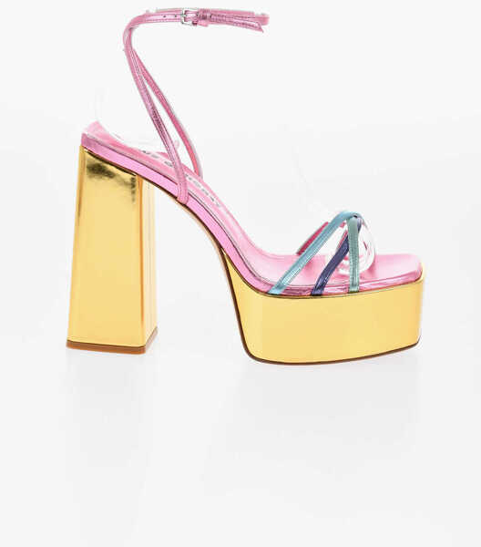 Sandale cu toc HAUS OF HONEY Metallic Leather Ankle Strap Sandals With Heel 14Cm Multicolor Femei (BM 18687604) 3