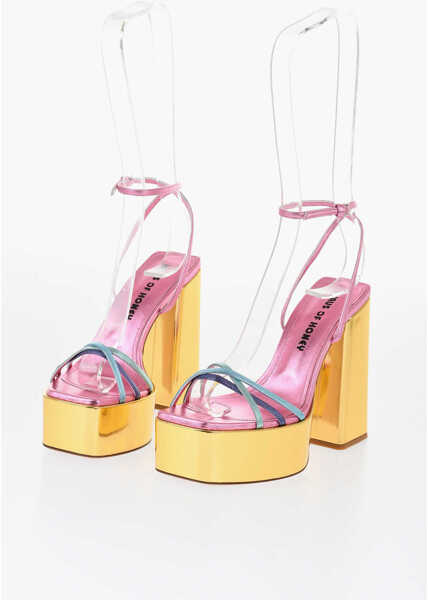 Sandale cu toc HAUS OF HONEY Metallic Leather Ankle Strap Sandals With Heel 14Cm Multicolor Femei (BM 18687604) 1