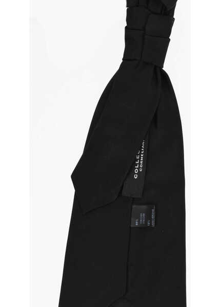 Cravate CORNELIANI Cc Collection Solid Color Silk Ascot Tie Black Barbati (BM 18687607) 3