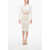 Elisabetta Franchi Midi Knit Dress With Cut-Out White