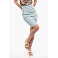 Fuste scurte High-Waisted Pencil Skirt With Decorative Buttons Femei