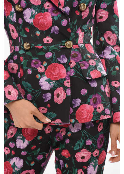 Sacouri Elisabetta Franchi Double-Breasted Blazer With Floral Motif Multicolor Femei (BM 18687634) 3