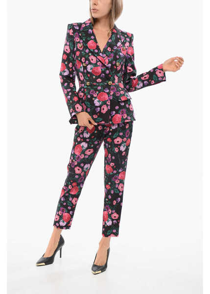 Sacouri Elisabetta Franchi Double-Breasted Blazer With Floral Motif Multicolor Femei (BM 18687634) 4
