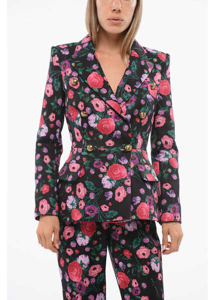 Sacouri Elisabetta Franchi Double-Breasted Blazer With Floral Motif Multicolor Femei (BM 18687634) 1