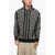 Balmain Hooded Wool Blend Sweater With All-Over Monogram Black