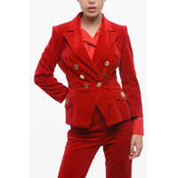 Sacouri Double-Breasted Velvet Blazer Femei