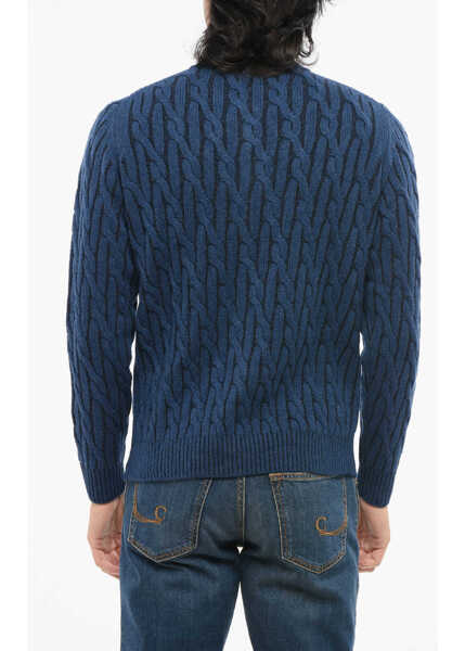 Pulovere Moorer Cable Knit Urbino Cashmere Blend Sweater Blue Barbati (BM 18687787) 2