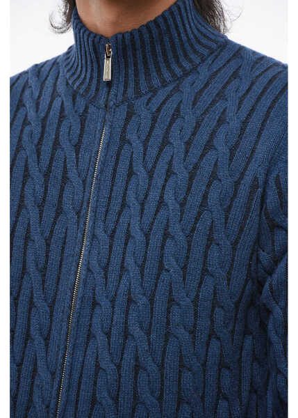 Pulovere Moorer Cable Knit Urbino Cashmere Blend Sweater Blue Barbati (BM 18687787) 3