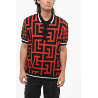 Tricouri Polo Short-Sleeved Sweater With Polo Neck And All-Over Monogram Barbati