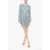 Elisabetta Franchi Sequined Dress With Beads And Lamp Sleeves Light Blue