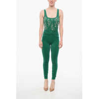 Salopete Velour Jumpsuit With Embroideries Femei