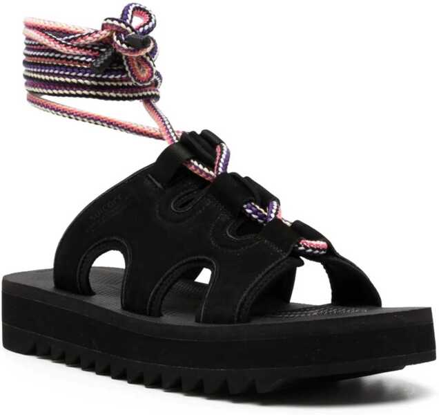Sandale fara toc Suicoke Lace-Up Suede Ray-Ab Sandals Black Fete (BM 18687820) 2