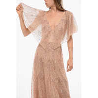 Imbracaminte Dama pagina 233 - Rochii lungi Elisabetta Franchi Sequined Chiffon Dress With Butterfly Sleeves Pink Femei (BM 18687823) - B-mall.ro