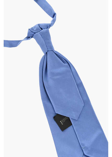 Cravate CORNELIANI Solid Color Satin Ascot Tie Blue Barbati (BM 18687838) 3