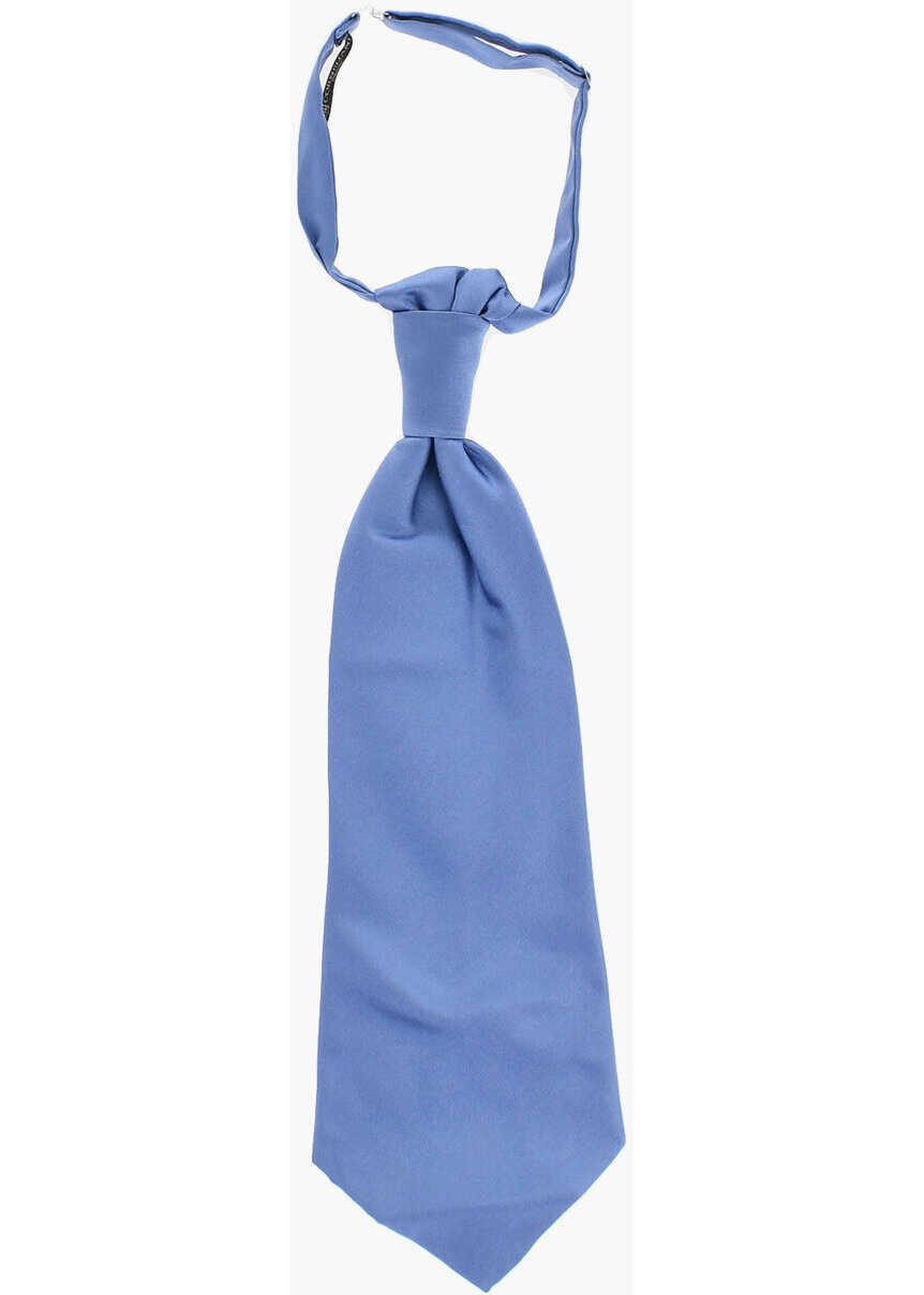 Cravate CORNELIANI Solid Color Satin Ascot Tie Blue Barbati (BM 18687838) 1