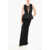 Elisabetta Franchi Red Carpet Peplo Dress With See Through Insert And Beads Black
