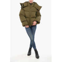 Imbracaminte Dama pagina 636 - Geci de iarna Bacon Collar-Shaped Hood Storm Rod Down Jacket Military Green Femei (BM 18687847) - B-mall.ro