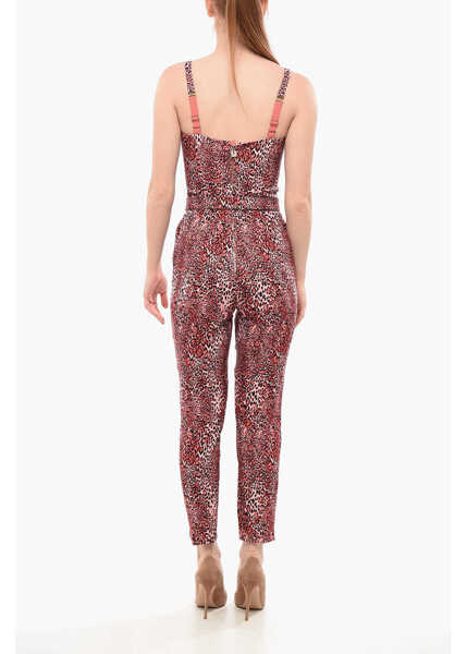 Salopete Elisabetta Franchi Animal Printed Jumpsuit With Matched Belt Pink Femei (BM 18687856) 2