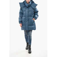 Imbracaminte Dama pagina 636 - Geci de iarna Bacon Long Puffa Down Jacket With Collar-Shaped Hood Blue Femei (BM 18687871) - B-mall.ro