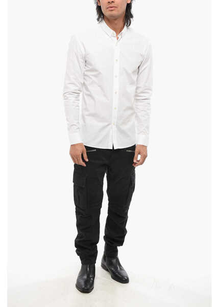 Camasi casual Balmain Solid Color Poplin Cotton Shirt White Barbati (BM 18687964) 4