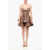 Elisabetta Franchi Eco-Patent Leather Flounced Dress Brown