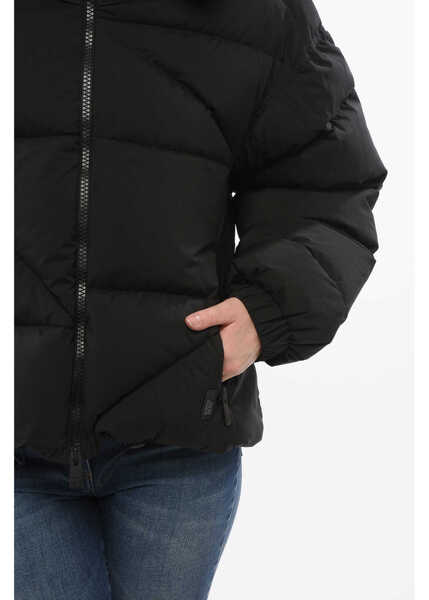 Geci de iarna Bacon Hooded New Double Down Jacket With Front Zip Black Femei (BM 18687982) 3