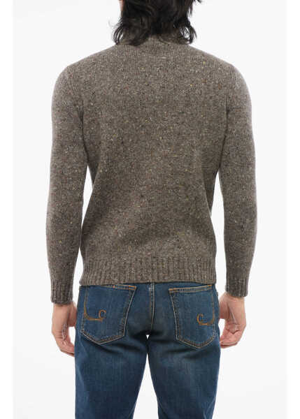 Bluze de trening Moorer Cashmere Blend Fedro Pullover With Half Zip Brown Barbati (BM 18687988) 2