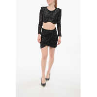 Rochii scurte Elisabetta Franchi Sequined Skirt And Top Set